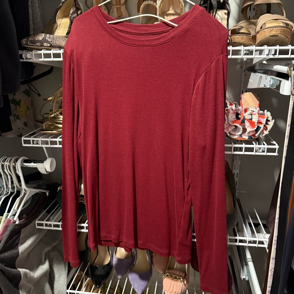 a new day Deep Red Long Sleeve Top